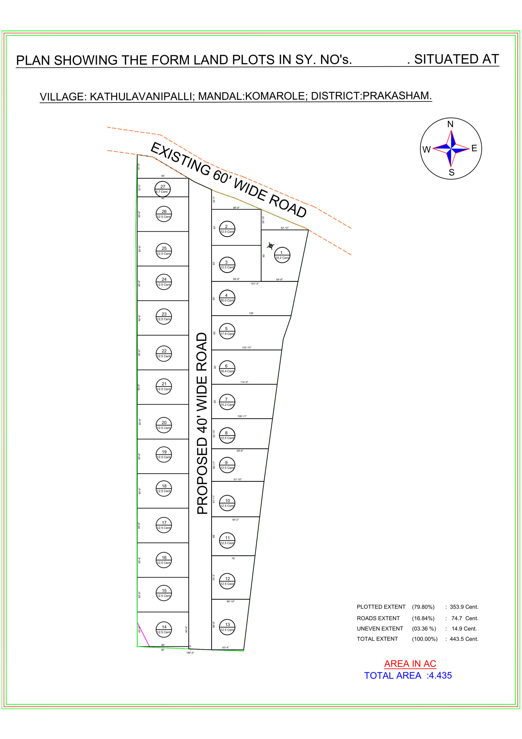 Image showing the layout of green orchid farmland in cents